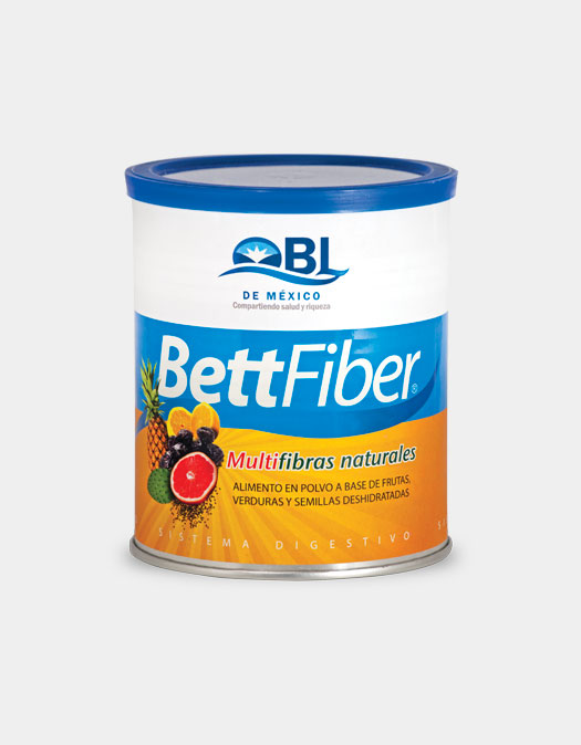 <strong>BettFiber</strong> por su combinaci&oacute;n ideal de FIBRAS NATURALES altamente solubles: psylum plantago, linaza, nopal, manzana, toronja, garcinia y policotinato de cromo; permite eliminar todos los az&uacute;cares y grasas excedentes de la dieta, produciendo una MEJOR DIGESTI&Oacute;N y gradual P&Eacute;RDIDA DE PESO, adem&aacute;s corrige el ESTRE&Ntilde;IMIENTO.<br><br>El consumo regular de fibra aporta grandes beneficios para la salud, los expertos en nutrici&oacute;n recomiendan consumir de 30 a 35 g de fibra diariamente.<br><br>Consumir diariamente la fibra que necesitas te ayudar&aacute; a cuidar tu salud, evitar&aacute; que comas de m&aacute;s ya que absorber agua provoca la sensaci&oacute;n de estar satisfecho.<br><br>Adem&aacute;s reduce el riesgo de padecer c&aacute;ncer de colon, obesidad, mantiene a las c&eacute;lulas del intestino en buen estado y fomenta la disminuci&oacute;n de los niveles de colesterol en la sangre.