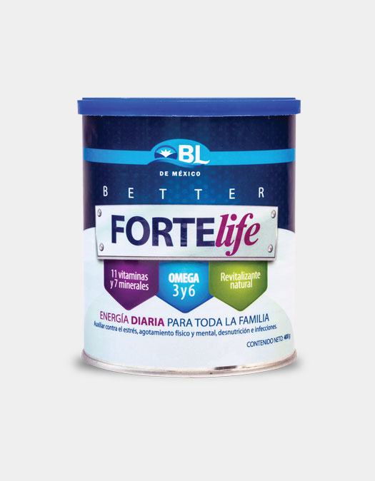<strong>Better Forte Life</strong> es un suplemento alimenticio que aporta energía al organismo a corto plazo, incrementa la capacidad de resistencia y provee de los nutrientes necesarios.<br> Los ingredientes de <strong>Better Forte Life </strong> confieren un efecto revitalizante y tonificante a todo el organismo, cubre las deficiencias de vitaminas y minerales, promoviendo el bienestar general y mejorando la producción de glóbulos rojos.<br><br><strong>Indicaciones:</strong><br> Agotamiento físico, mental, trastornos nerviosos, desnutrición, periodos de convalecencia, anemia, envejecimiento prematuro, diabetes, problemas circulatorios, infecciones recurrentes, alteraciones de la piel, uñas y cabello.