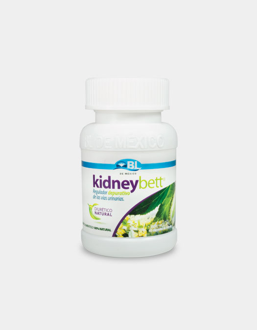 <strong>KidneyBett</strong> es una fórmula herbal que ayuda a los riñones a efectuar su actividad depurativa. Es un diurético natural.<br><br><strong>KidneyBett</strong> posee propiedades antibacterianas, antisépticas y antiinflamatorias que alivian y previenen infecciones de las vías urinarias, ayuda a eliminar las arenillas que se encuentran en los riñones, previniendo la formación de  cálculos renales.<br><br><strong>Indicaciones:</strong><br>Infecciones agudas o crónicas de las vías urinarias y riñones (cistitis, nefritis, pielitis, uretritis), retención de líquidos, prostatitis, arenillas en los riñones. 